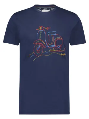 A Fish Named Fred Scooter Tee Navy