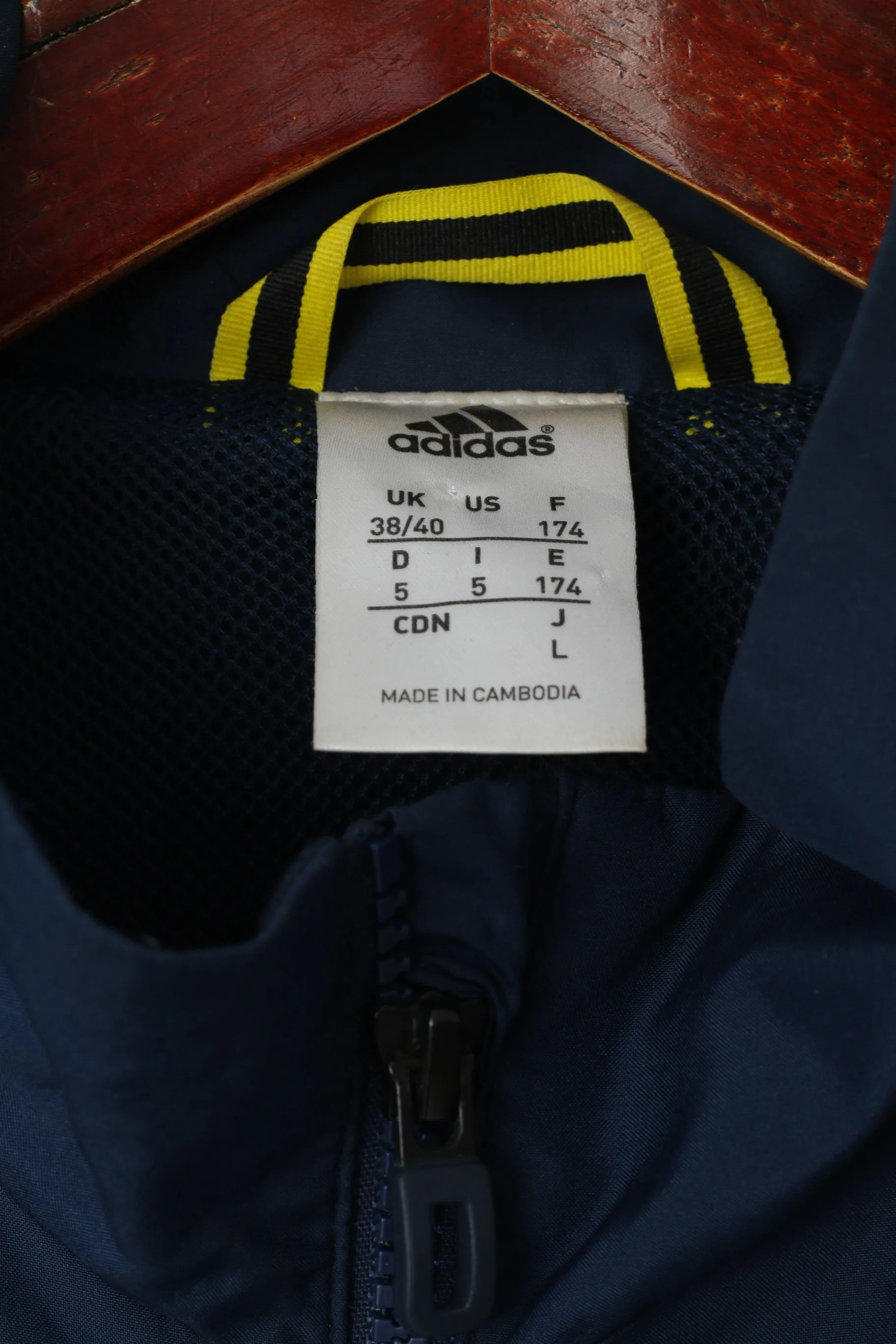Adidas Men 38/40 M Jacket Navy Training Activewear Bomber Zip Up Top