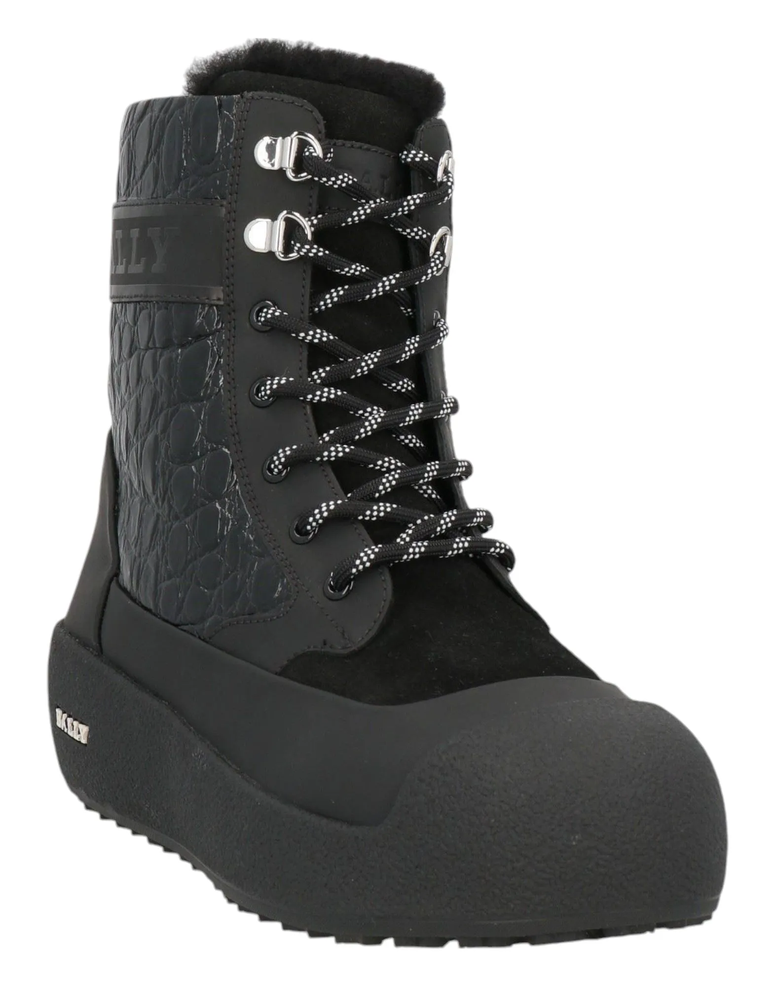 Bally Cuby 6234584 Men's Curling Shearling-Lined Suede & Leather Boots