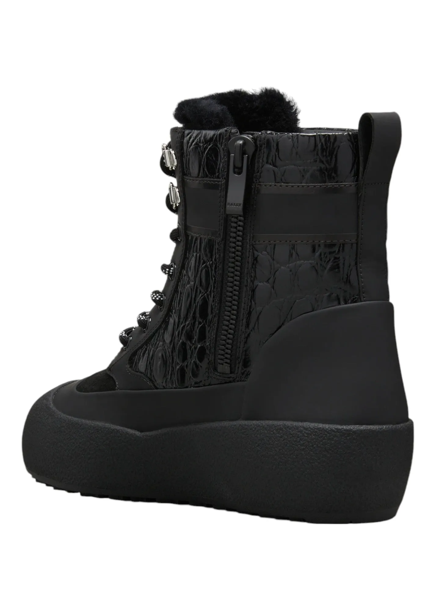 Bally Cuby 6234584 Men's Curling Shearling-Lined Suede & Leather Boots