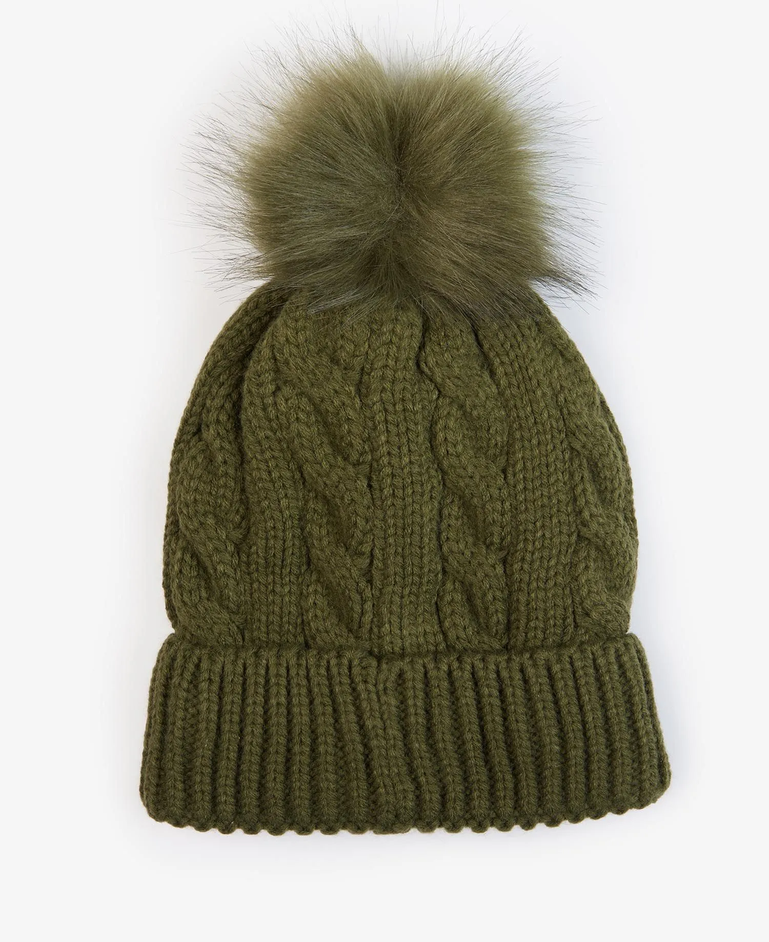 Barbour Portobello Beanie Bobble Hat Olive LHA0480