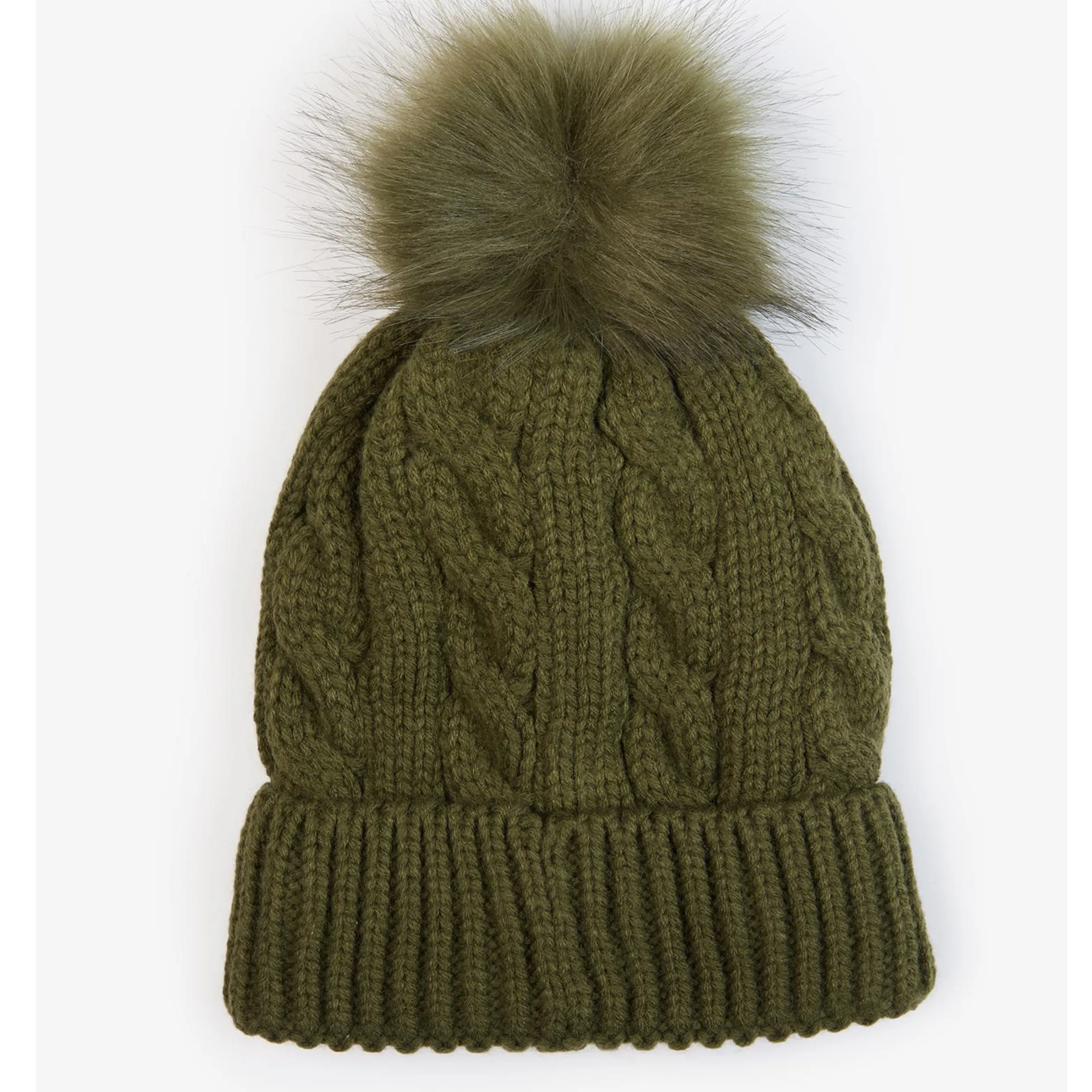 Barbour Portobello Beanie Bobble Hat Olive LHA0480