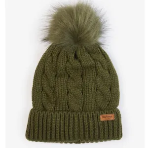 Barbour Portobello Beanie Bobble Hat Olive LHA0480