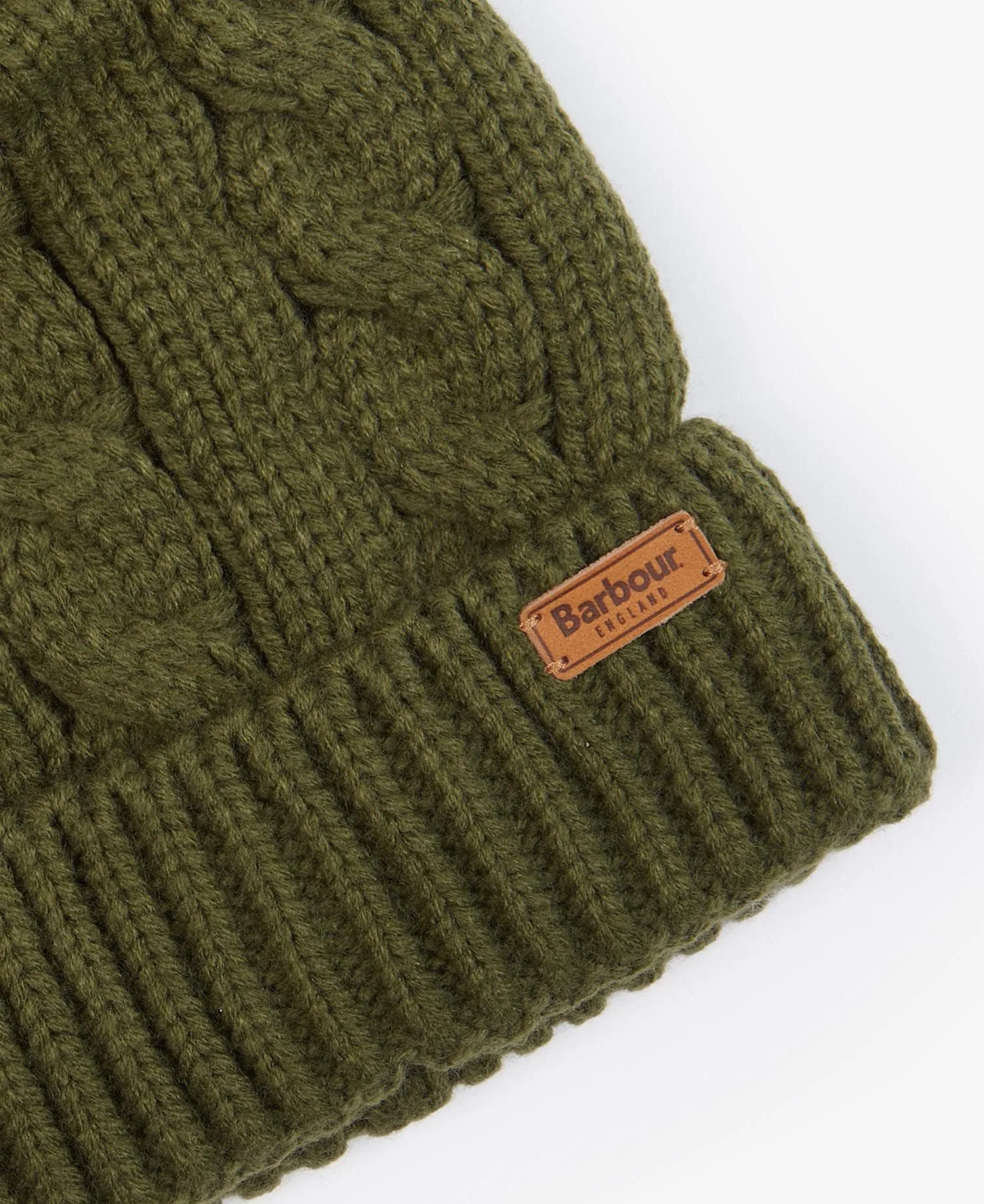 Barbour Portobello Beanie Bobble Hat Olive LHA0480