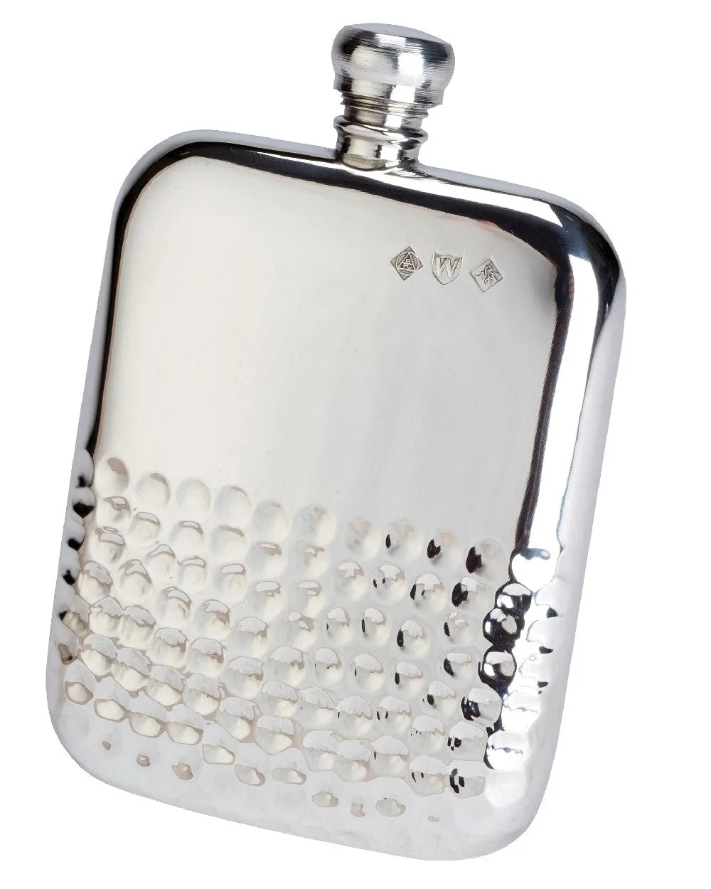 Bisley 6oz Half Hammered Kidney Pewter Flask