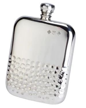 Bisley 6oz Half Hammered Kidney Pewter Flask