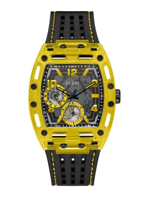 Black Yellow Phoenix Silicone Watch Guess