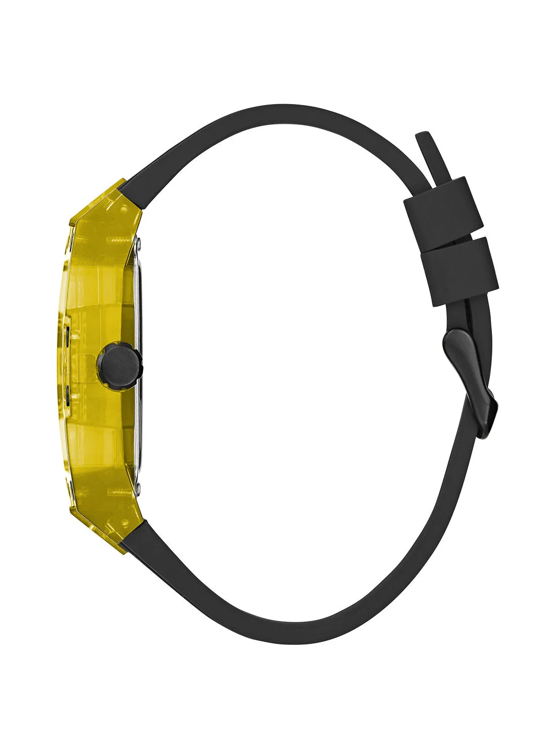 Black Yellow Phoenix Silicone Watch Guess