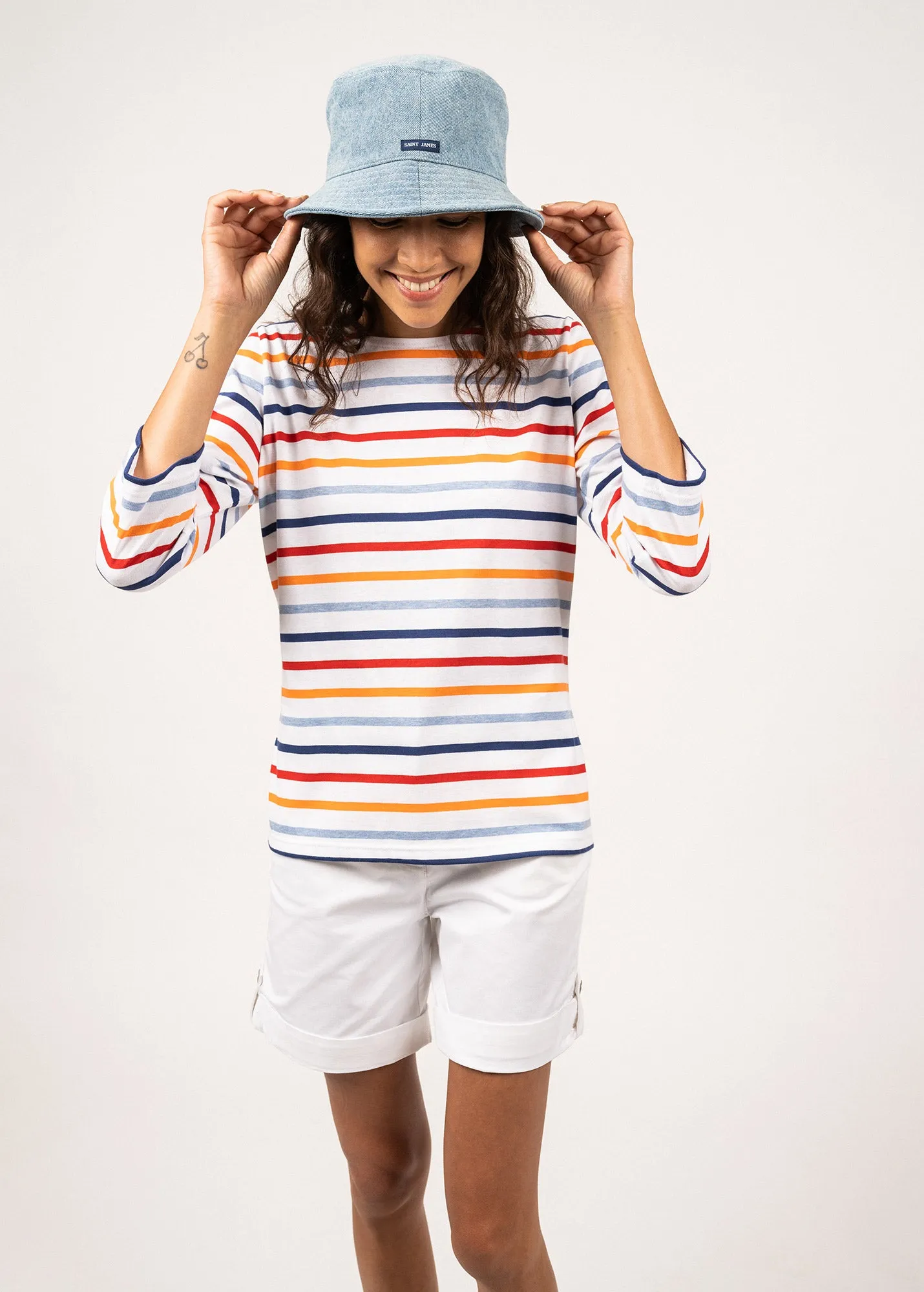 Bob de plage uni - en coton (DENIM DELAVE)