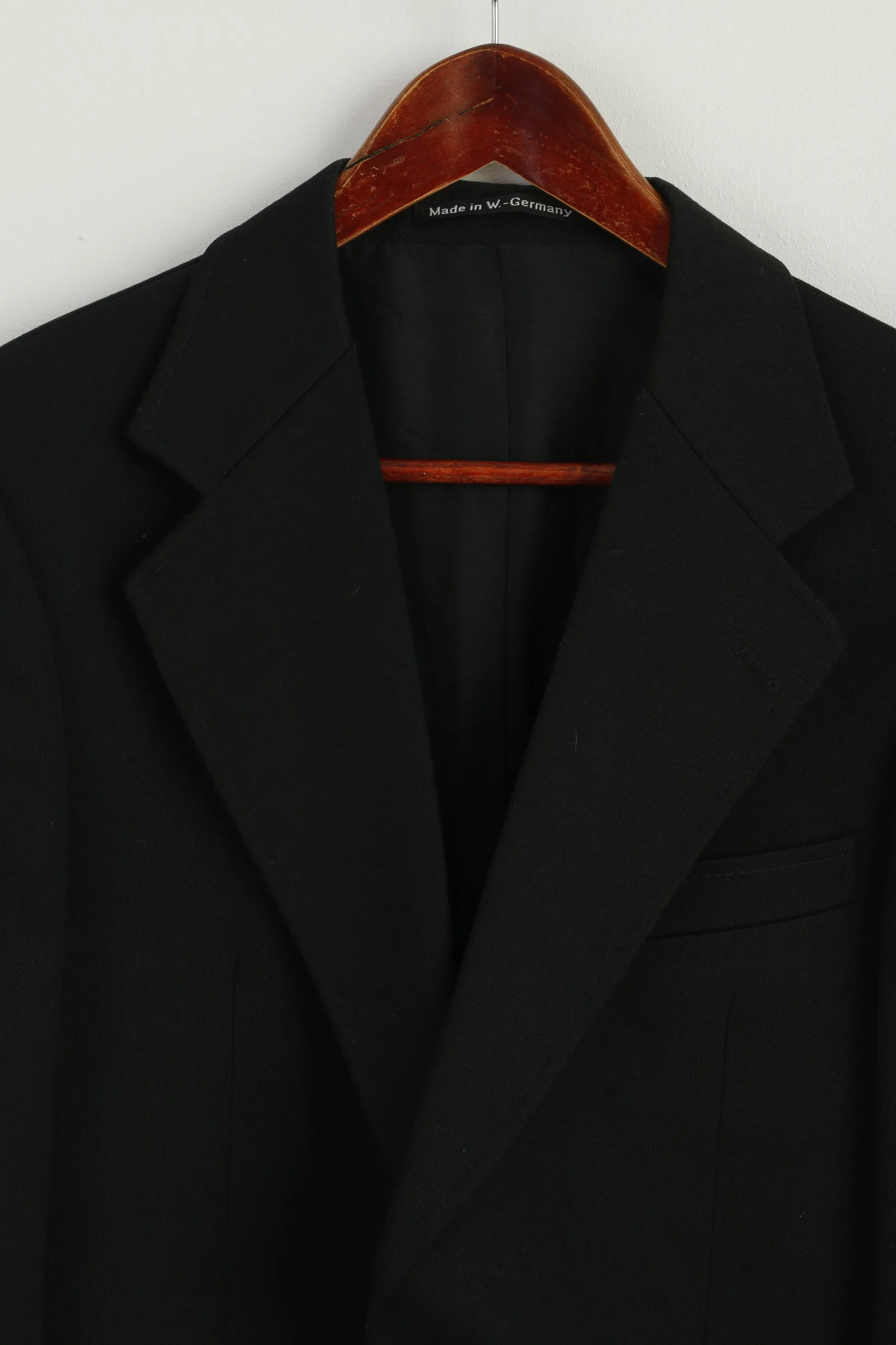 BOKER Herne Men 40 Blazer Black Wool Blend Vintage West Germany Jacket