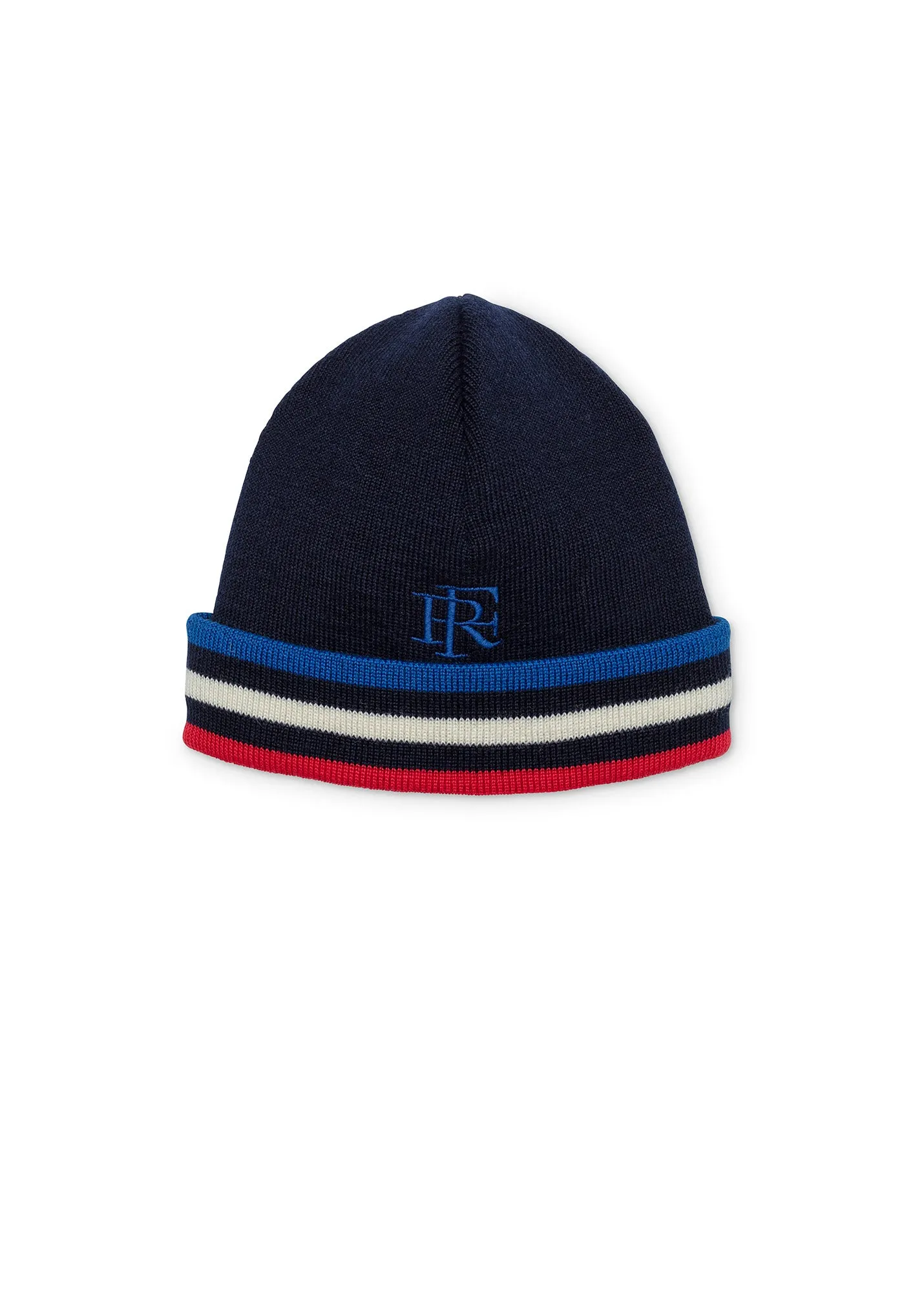 Bonnet tricolore en laine - SAINT JAMES x Elyse (MARINE)