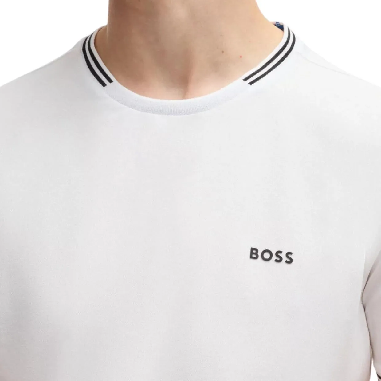 BOSS Taul Stripes & Logo White T-Shirts