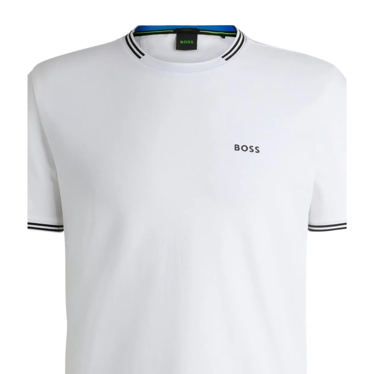 BOSS Taul Stripes & Logo White T-Shirts