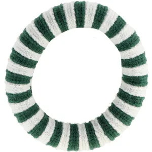 Bow's by Str Ea Hair Elastic - Bottle Green/Off-White Striped 6-pack