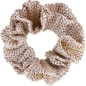 Bow's by Str Kaisa Scrunchie - White/Brown Dots