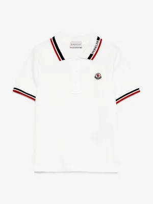 Boys Logo Polo Shirt in White