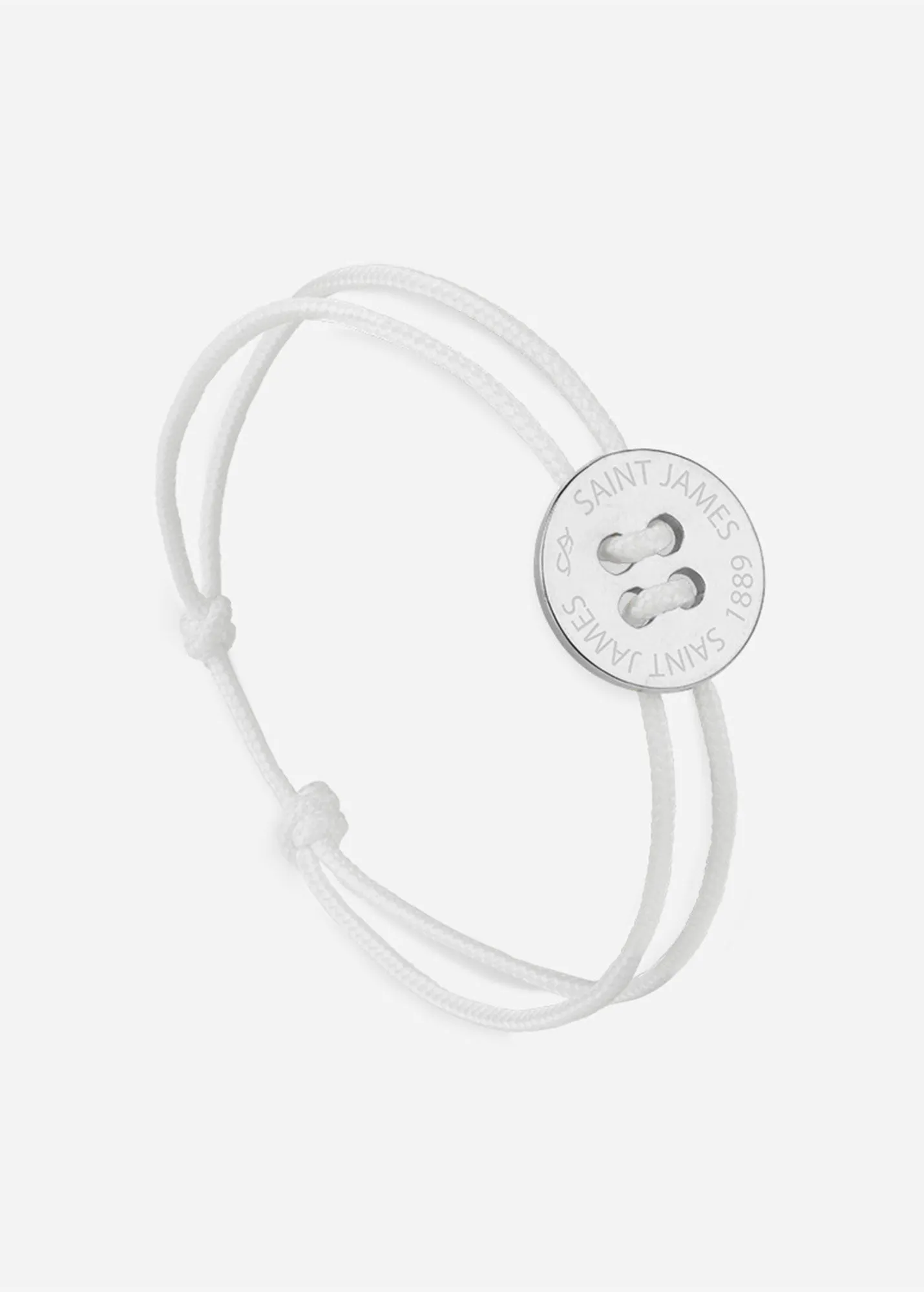 Bracelet lien Bouton - SAINT JAMES x Le Vent  la franaise (ARGENT/BLANC)