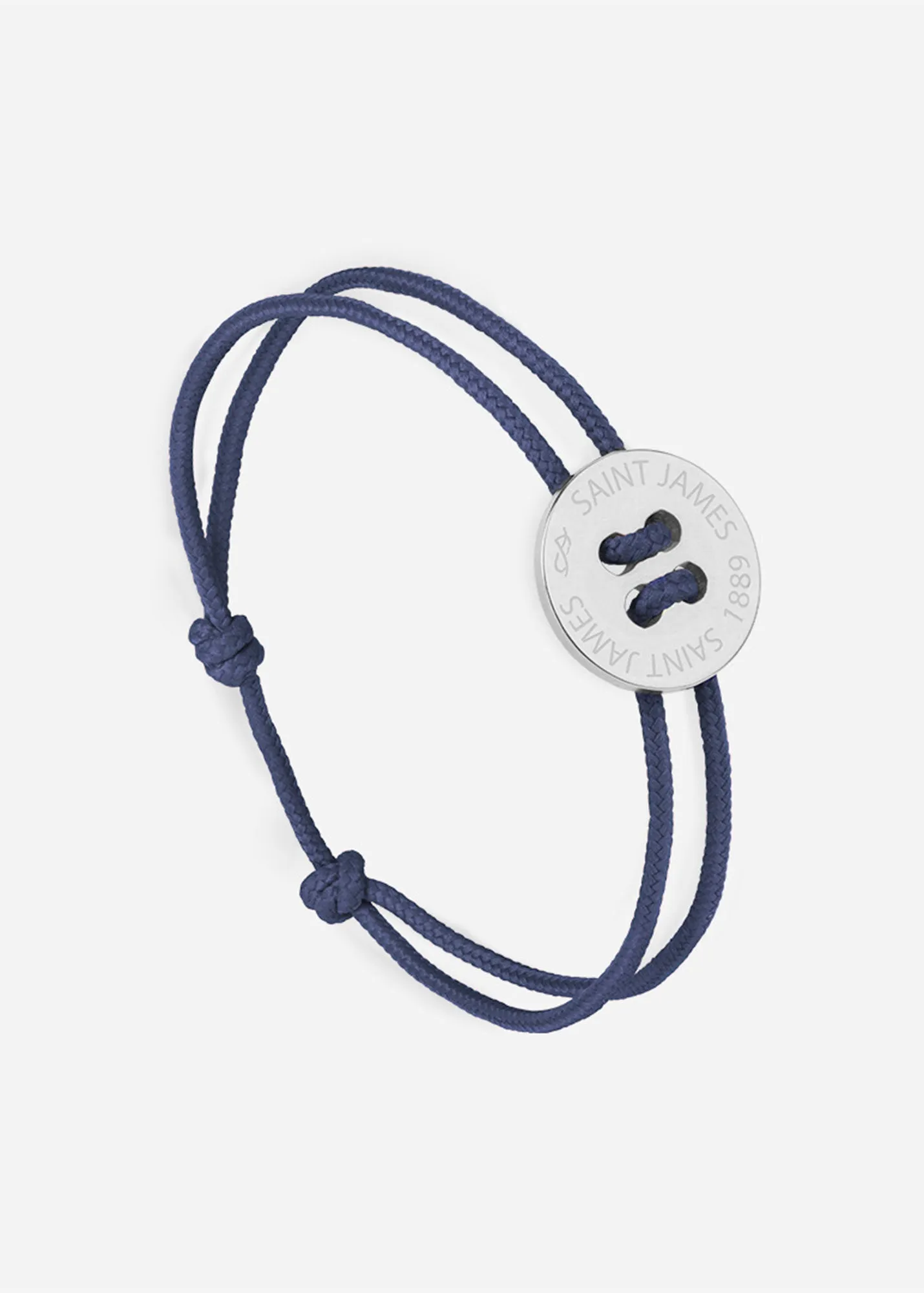 Bracelet lien Bouton - SAINT JAMES x Le Vent  la franaise (ARGENT/MARINE)