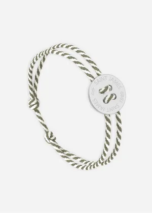 Bracelet lien Bouton - SAINT JAMES x Le Vent  la franaise (ARGENT/RAYE BLANC/KAKI)