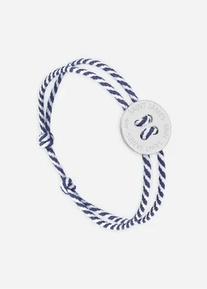 Bracelet lien Bouton - SAINT JAMES x Le Vent  la franaise (ARGENT/RAYE BLANC/MARINE)