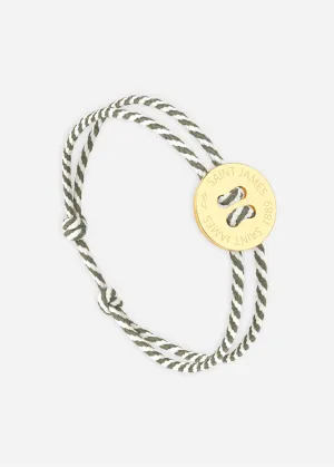 Bracelet lien Bouton - SAINT JAMES x Le Vent  la franaise (OR/RAYE BLANC/KAKI)