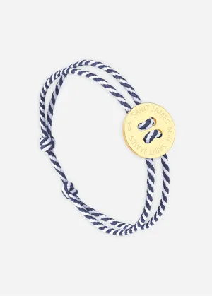 Bracelet lien Bouton - SAINT JAMES x Le Vent  la franaise (OR/RAYE BLANC/MARINE)