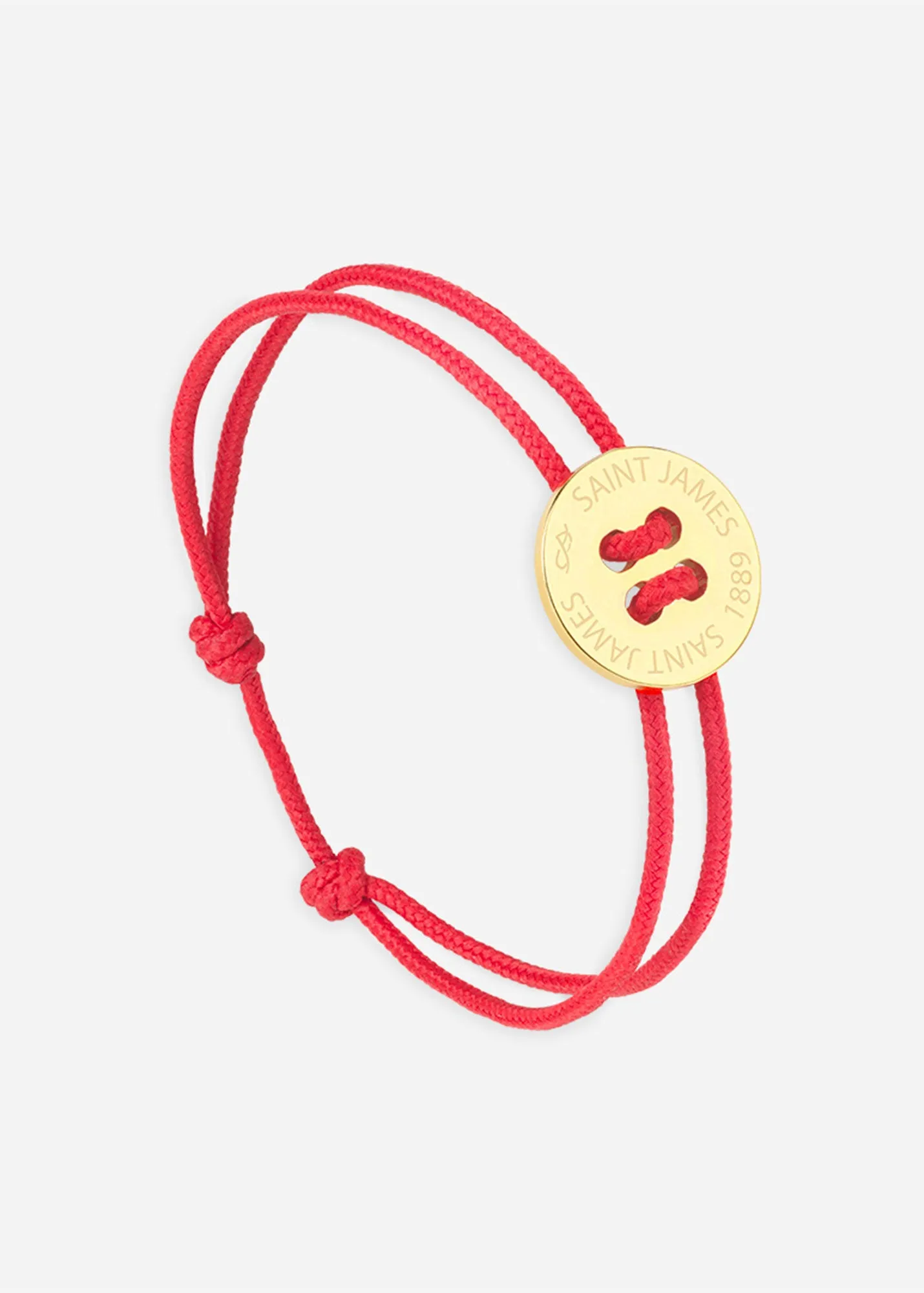Bracelet lien Bouton - SAINT JAMES x Le Vent  la franaise (OR/ROUGE)