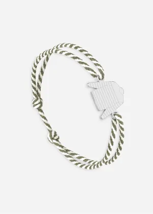 Bracelet lien Marinire - SAINT JAMES x Le Vent  la franaise (ARGENT/RAYE BLANC/KAKI)
