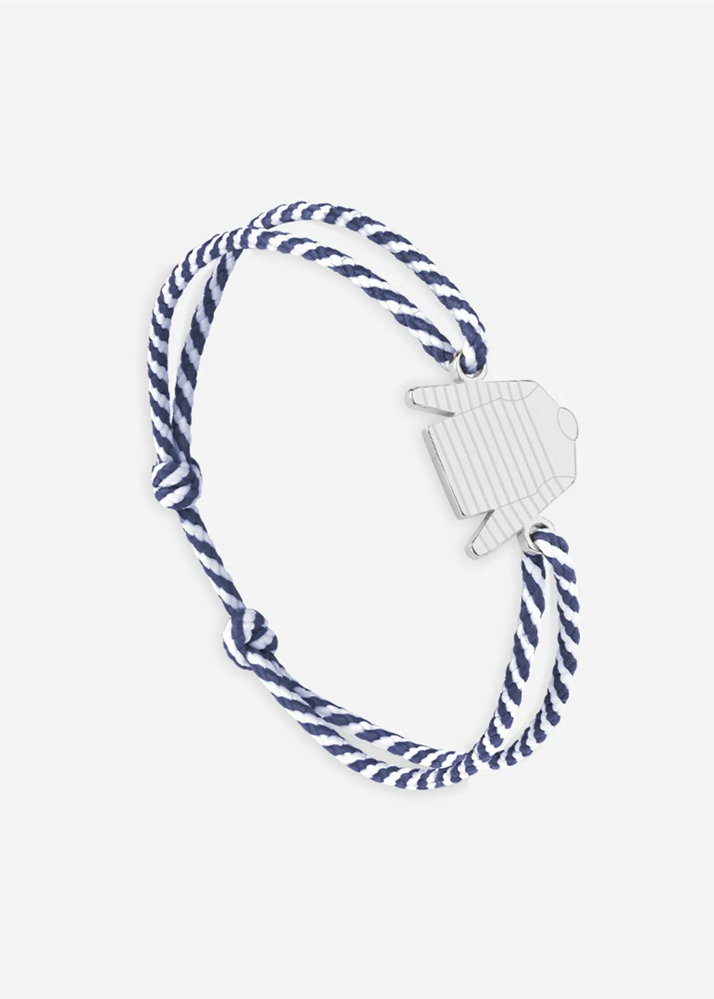 Bracelet lien Marinire - SAINT JAMES x Le Vent  la franaise (ARGENT/RAYE BLANC/MARINE)
