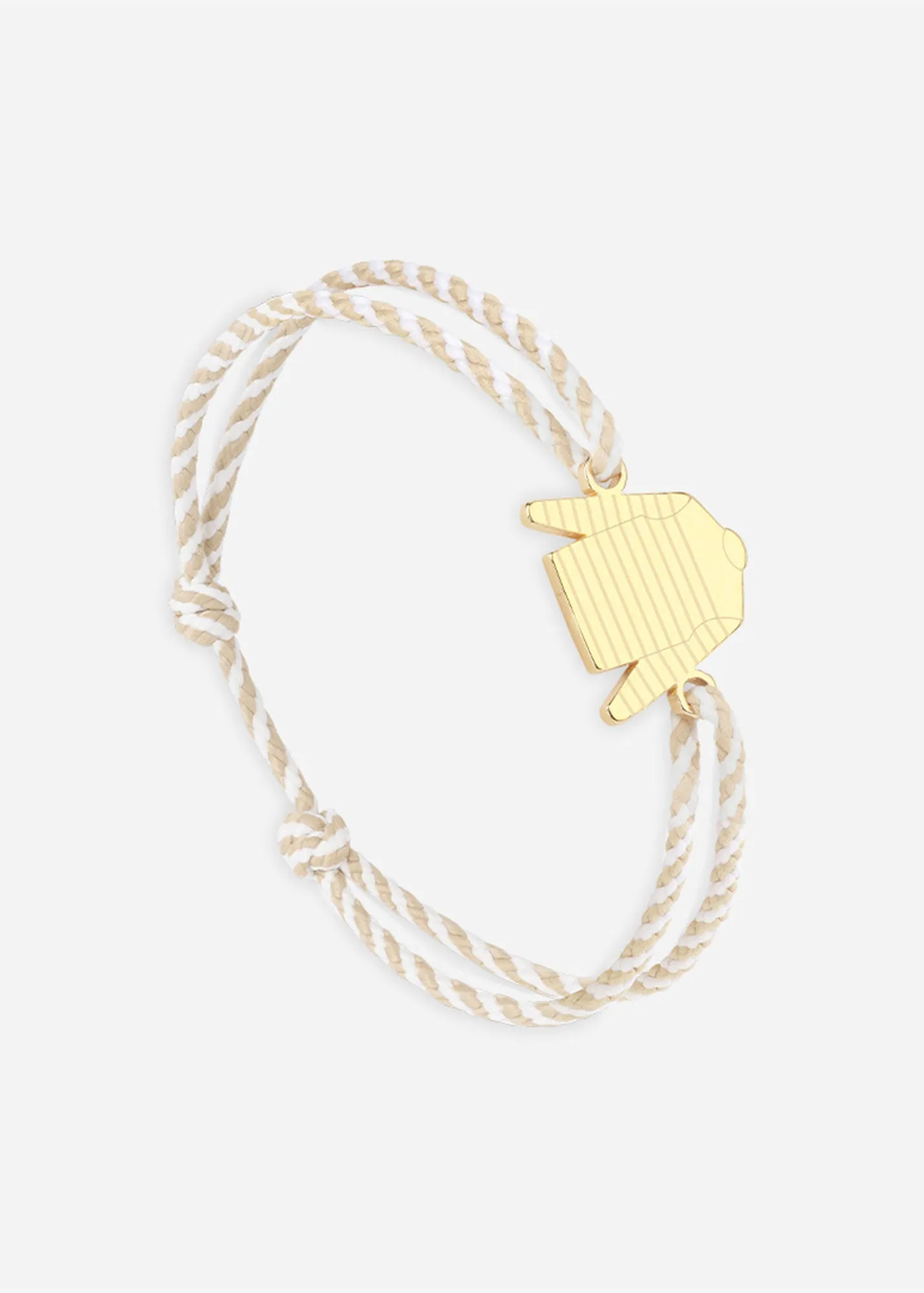 Bracelet lien Marinire - SAINT JAMES x Le Vent  la franaise (OR/RAYE BLANC/BEIGE)