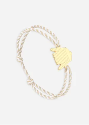 Bracelet lien Marinire - SAINT JAMES x Le Vent  la franaise (OR/RAYE BLANC/BEIGE)