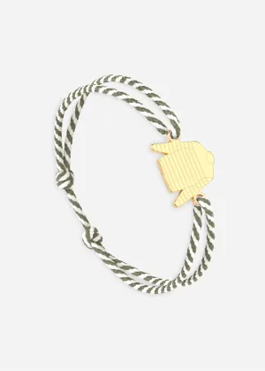 Bracelet lien Marinire - SAINT JAMES x Le Vent  la franaise (OR/RAYE BLANC/KAKI)