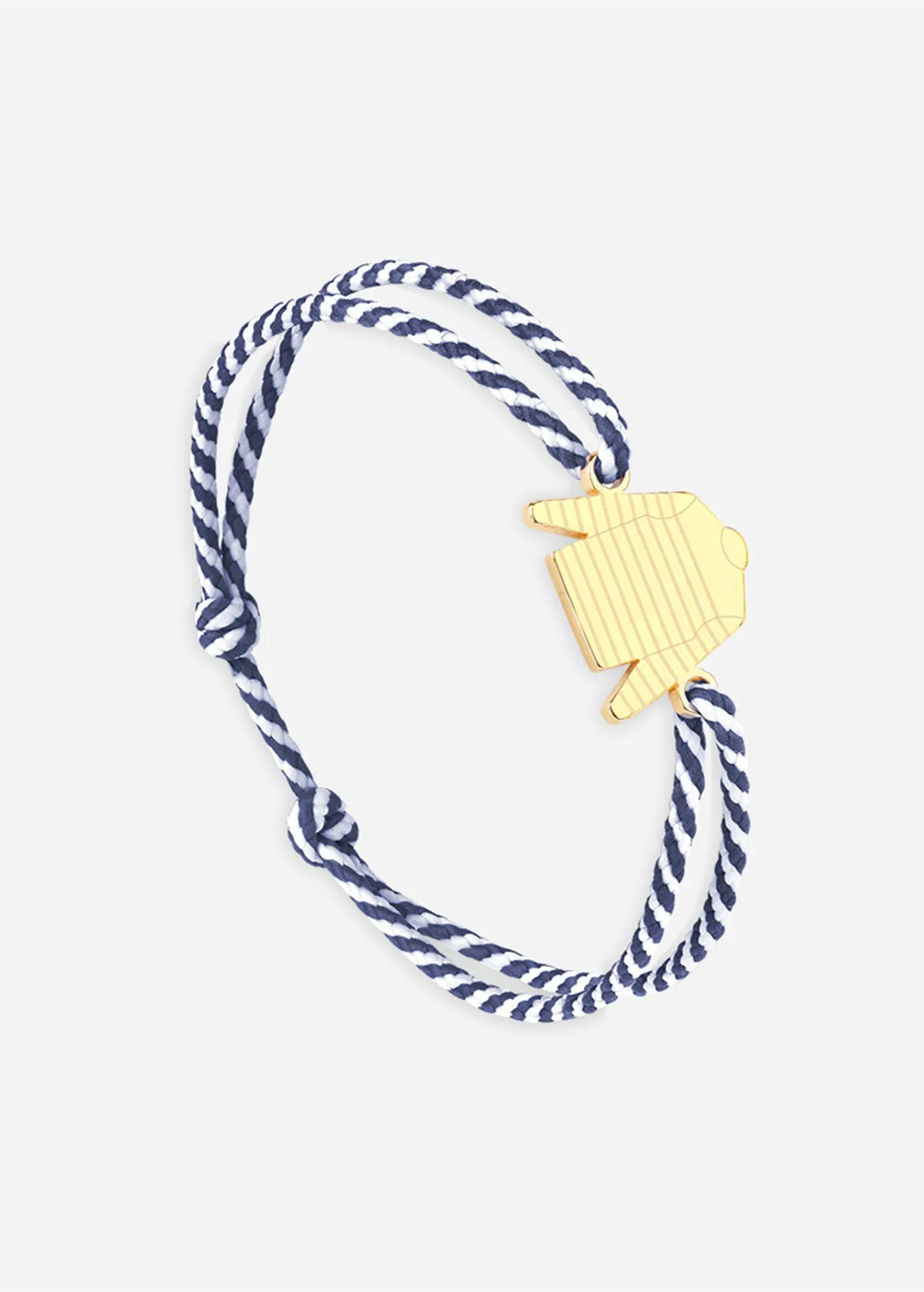 Bracelet lien Marinire - SAINT JAMES x Le Vent  la franaise (OR/RAYE BLANC/MARINE)