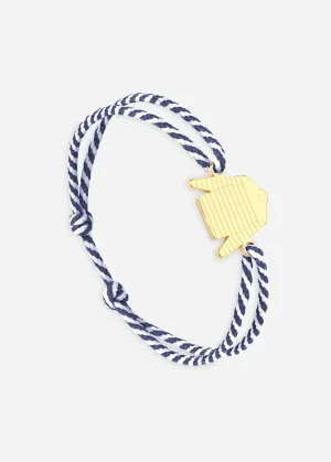 Bracelet lien Marinire - SAINT JAMES x Le Vent  la franaise (OR/RAYE BLANC/MARINE)