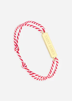 Bracelet lien SAINT JAMES - SAINT JAMES x Le Vent  la franaise (OR/RAYE BLANC/ROUGE)