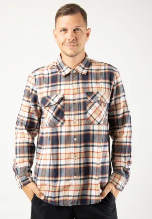 Brixton - Bowery Washed Navy/Barn Red/Off White - Shirt