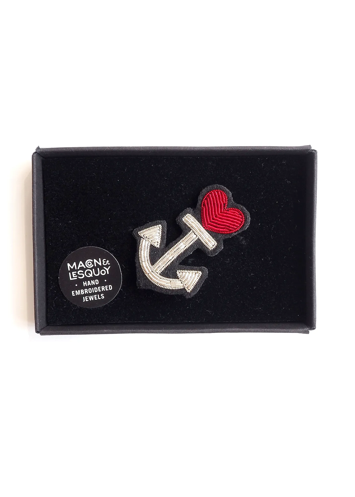 Broche brode Ancre Cur - SAINT JAMES x Macon & Lesquoy (ARGENT)