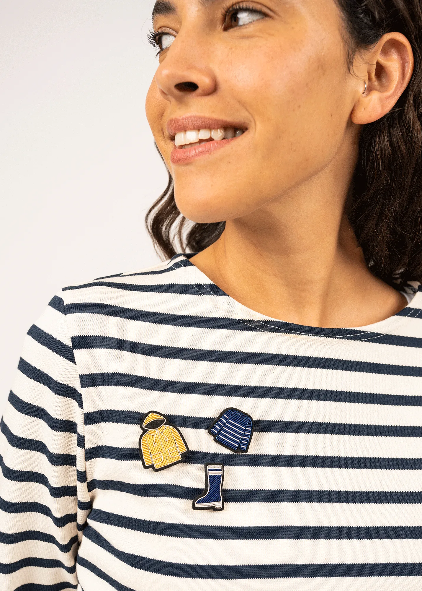 Broche brode Botte en caoutchouc - SAINT JAMES x Macon & Lesquoy (BLEU/BLANC)