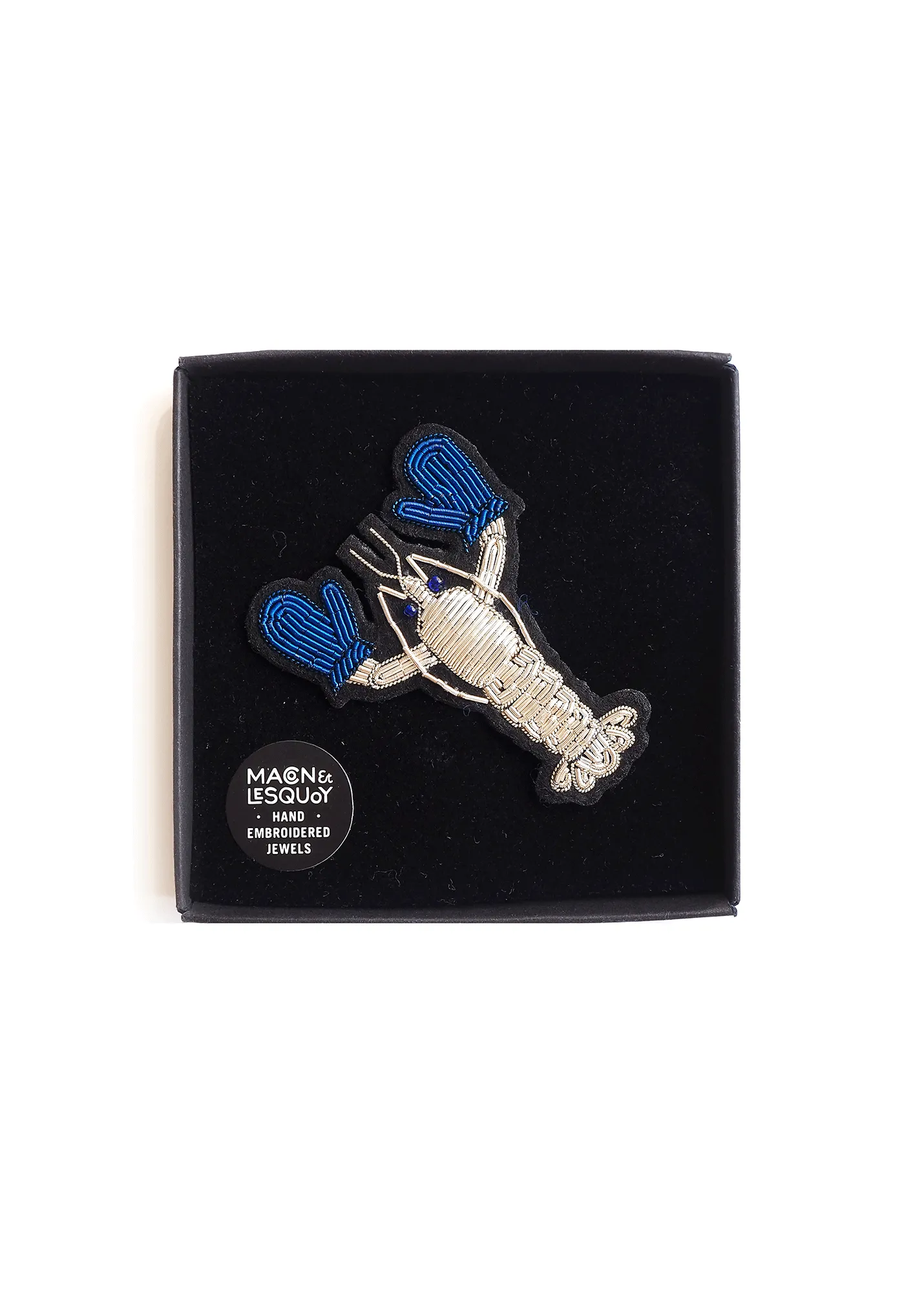 Broche brode Homard avec gants - SAINT JAMES x Macon & Lesquoy (BLANC/BLEU)
