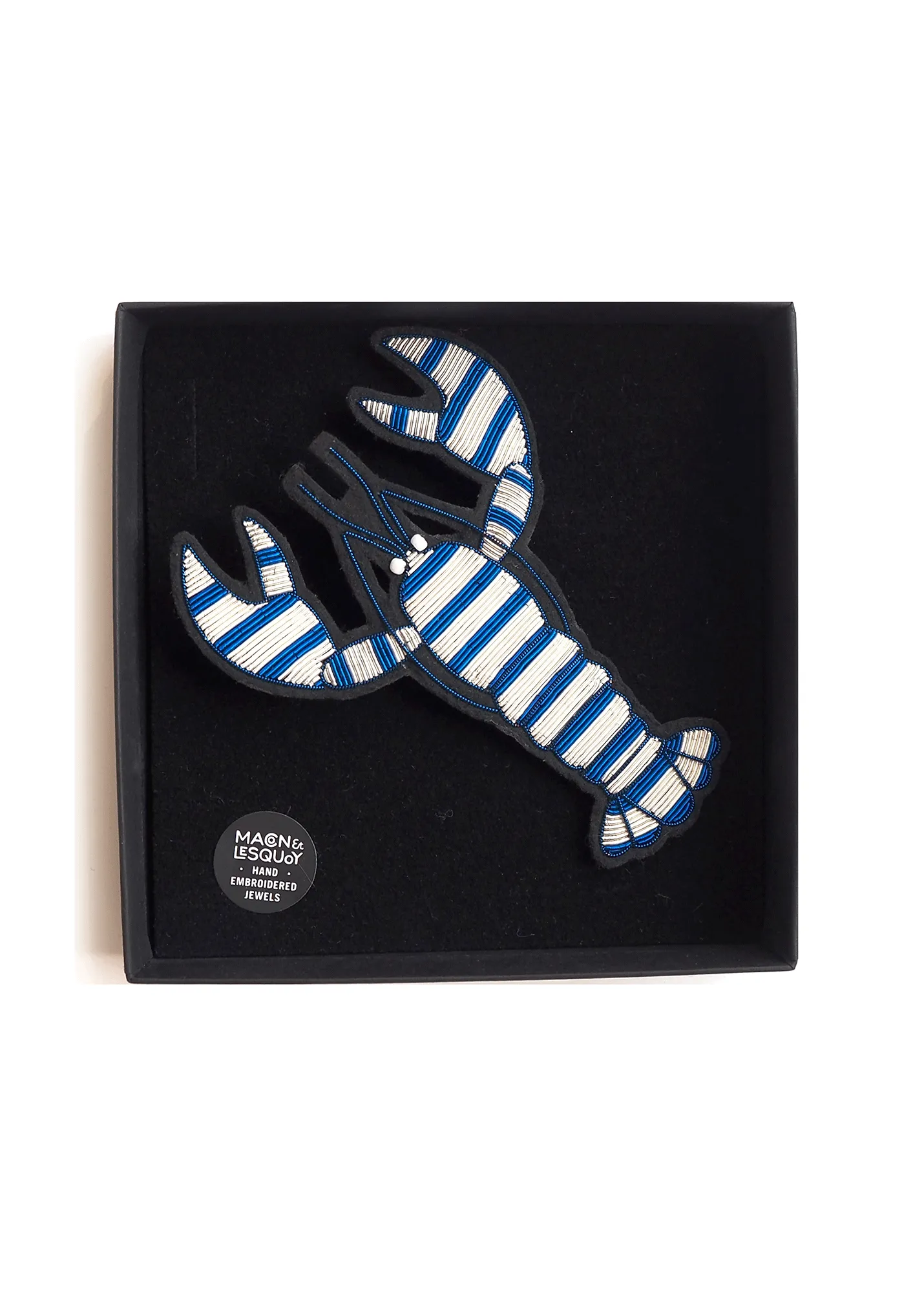 Broche brode Homard ray - SAINT JAMES x Macon & Lesquoy (BLEU/BLANC)