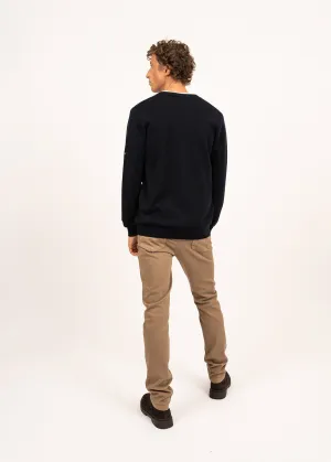 Cardigan boutonn Guingamp - en laine mrinos extrafine (NAVY)