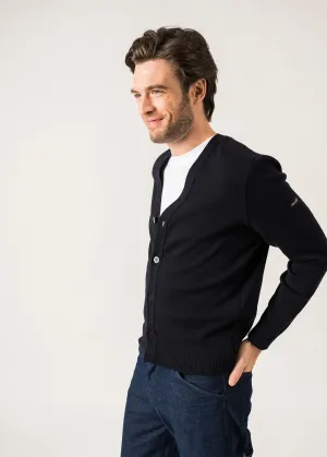 Cardigan en laine Equipage -  coudires (NAVY/ECUME)
