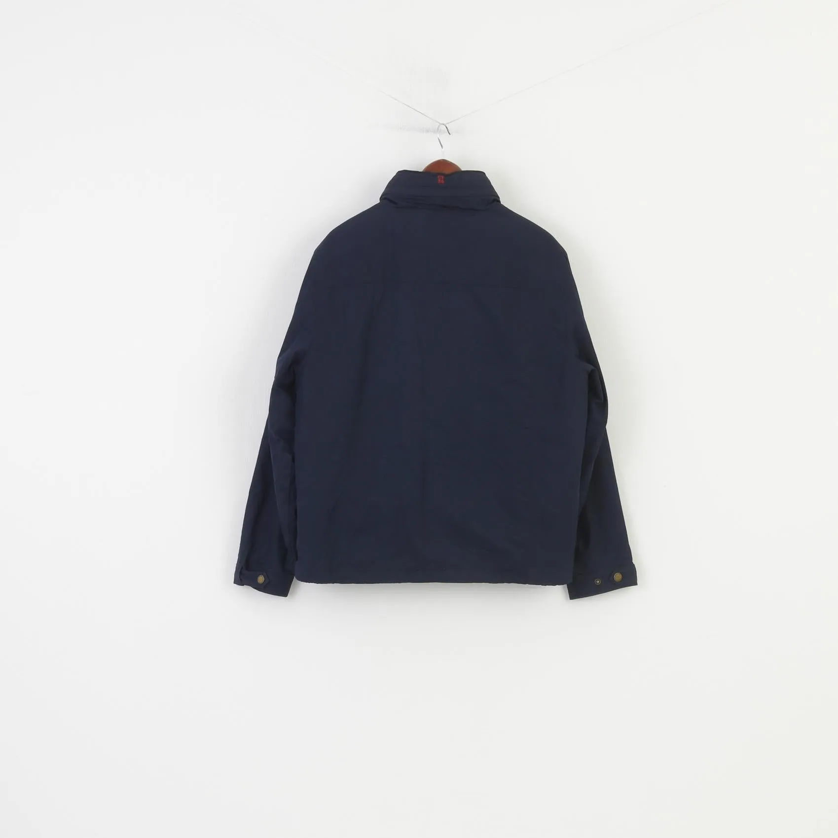 Charles Tyrwhitt Men L Jacket Navy Harrington Full Zipper Hood Padded Vintage Casual Top