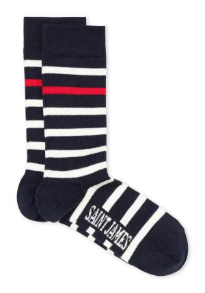Chaussettes marinire Naval - en coton (MARINE/ECUME/TULIPE)