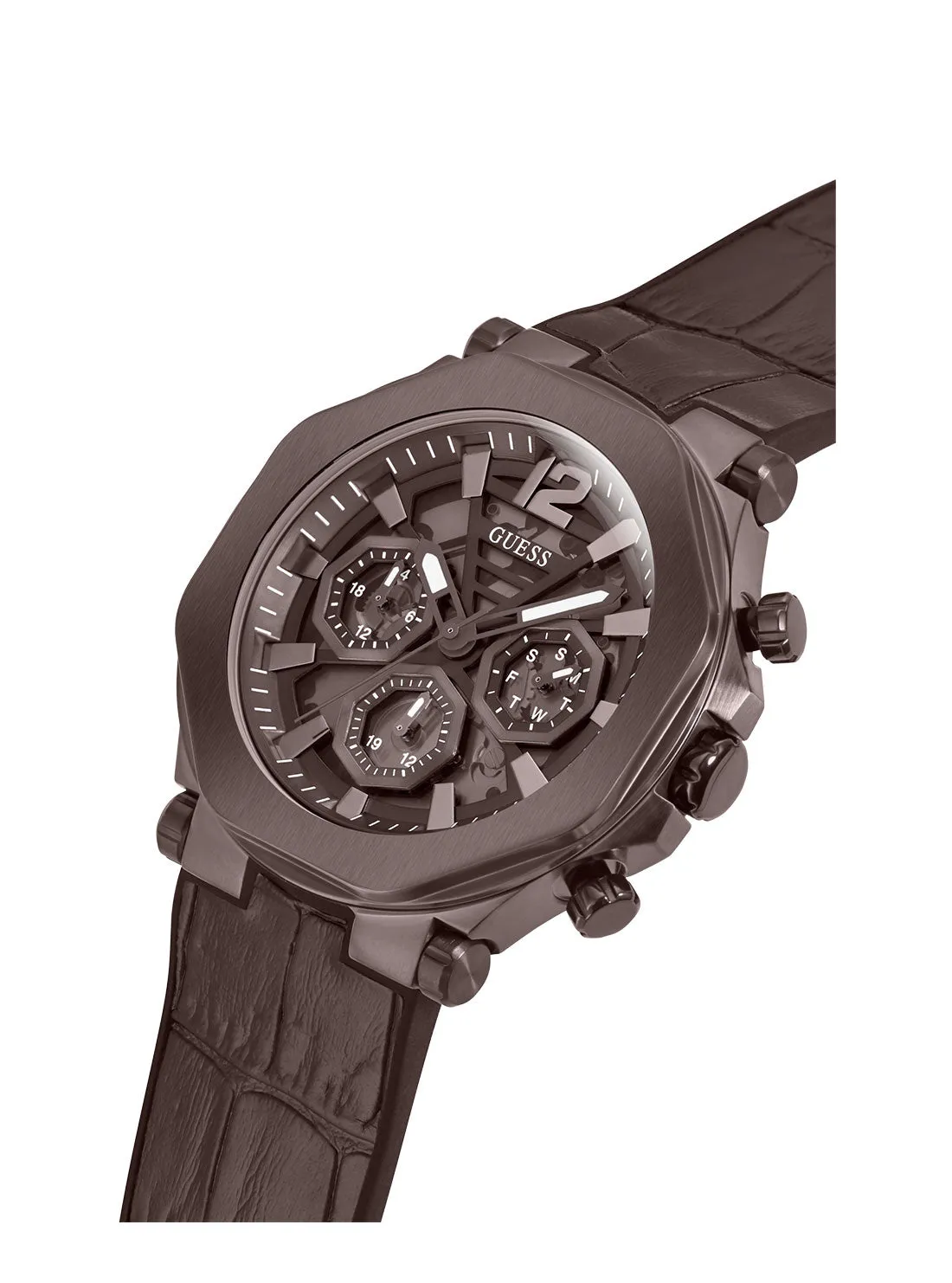 Chocolate Brown Silicone Watch Guess