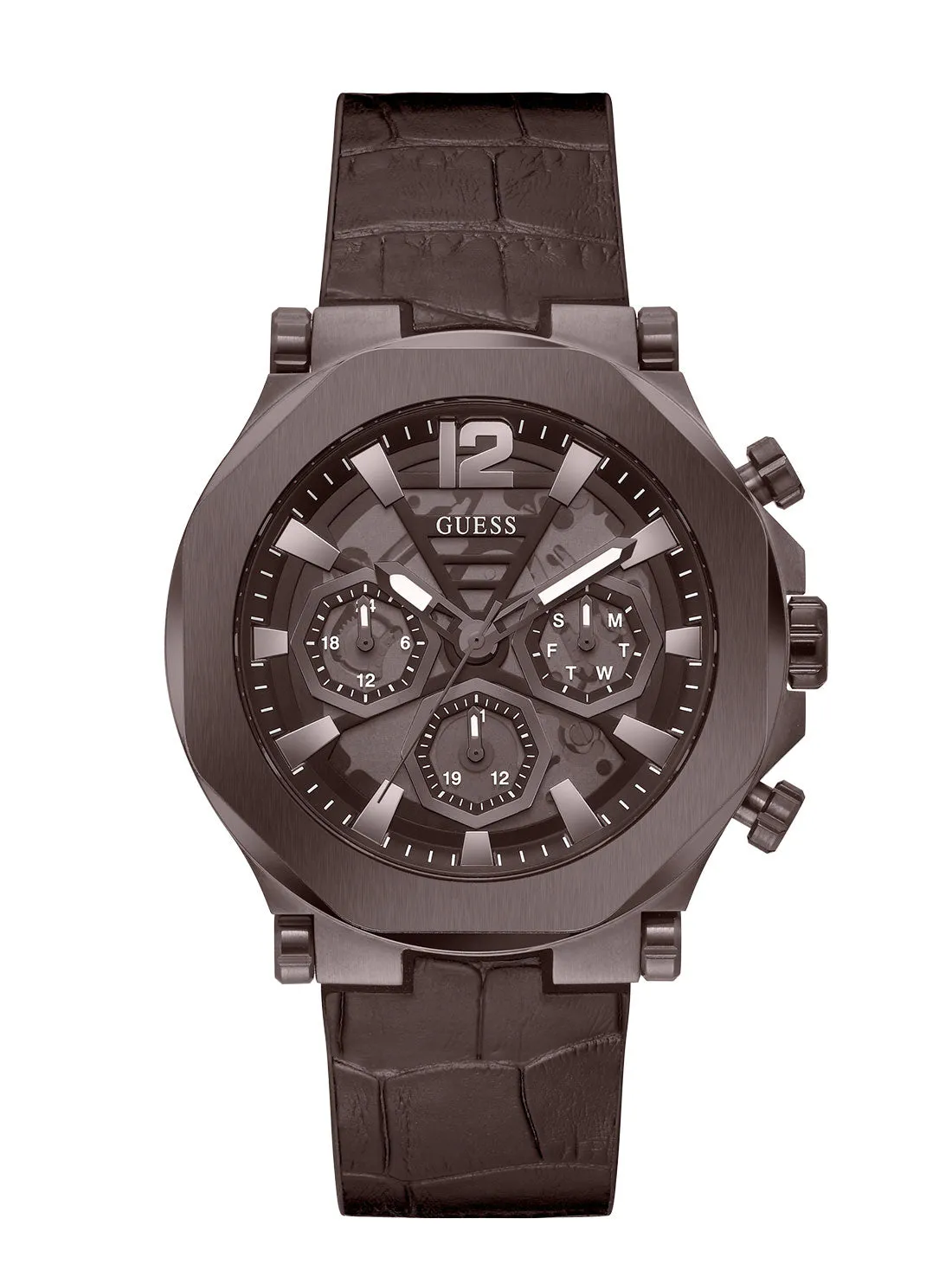 Chocolate Brown Silicone Watch Guess