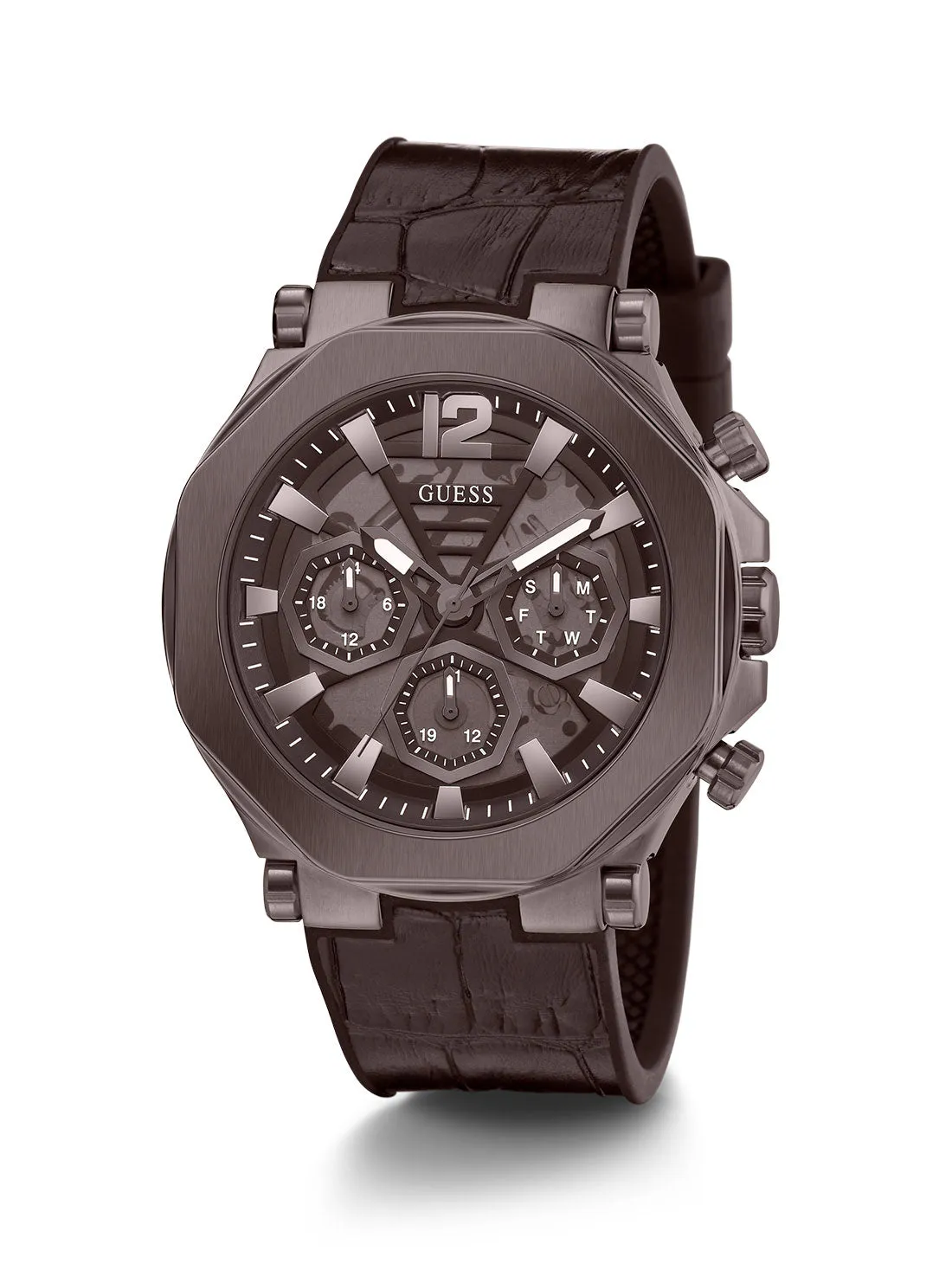 Chocolate Brown Silicone Watch Guess