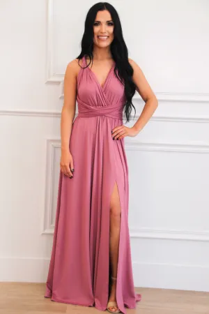 Classic Wrap Maxi Dress: Mauve