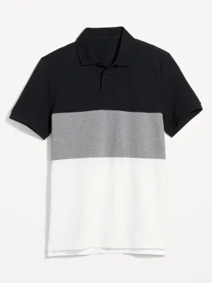 Color Block Classic Fit Pique Polo For Men