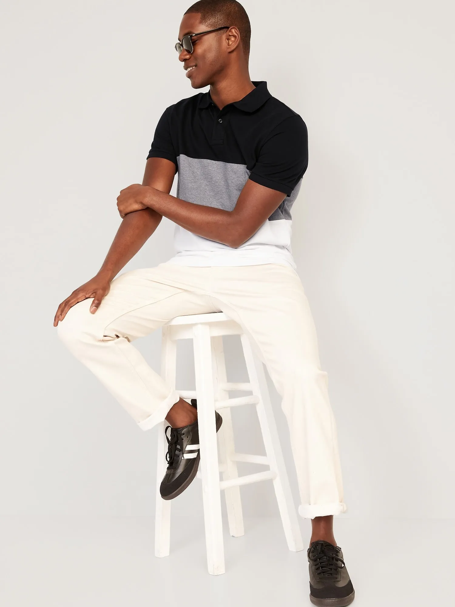 Color Block Classic Fit Pique Polo For Men